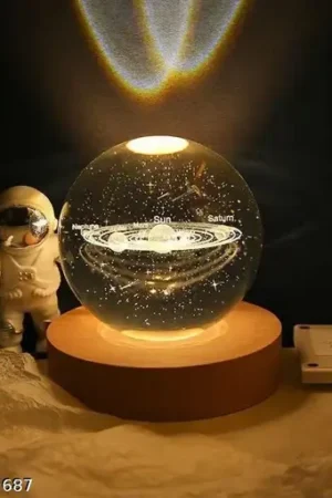 🌙✨ AVVIC MART 3D Moon Crystal Ball LED Night Light 💡🌌 | Projection Lamp Planet Model 🌍🎁 | Birthday & Christmas Gifts 🎄🎁